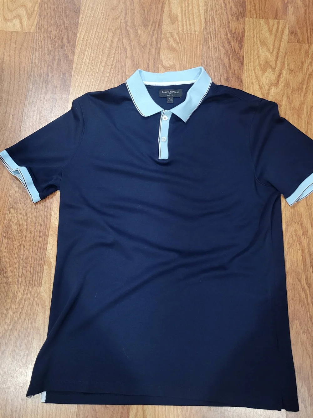 Banana Republic Navy Polo with Light Blue Trim